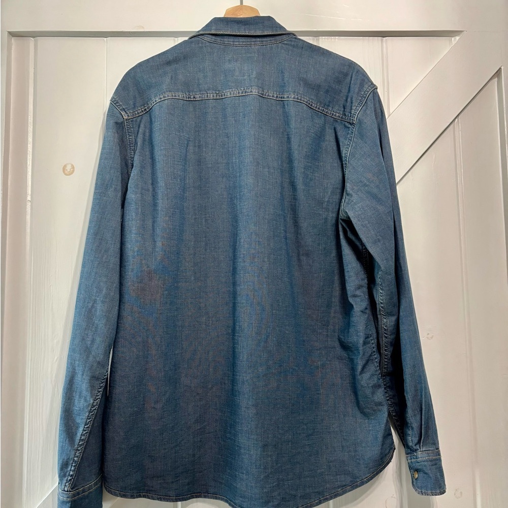 Wrangler Denim Button-Up Shirt Western Cowboy Men’s Large - Picture 4 of 9